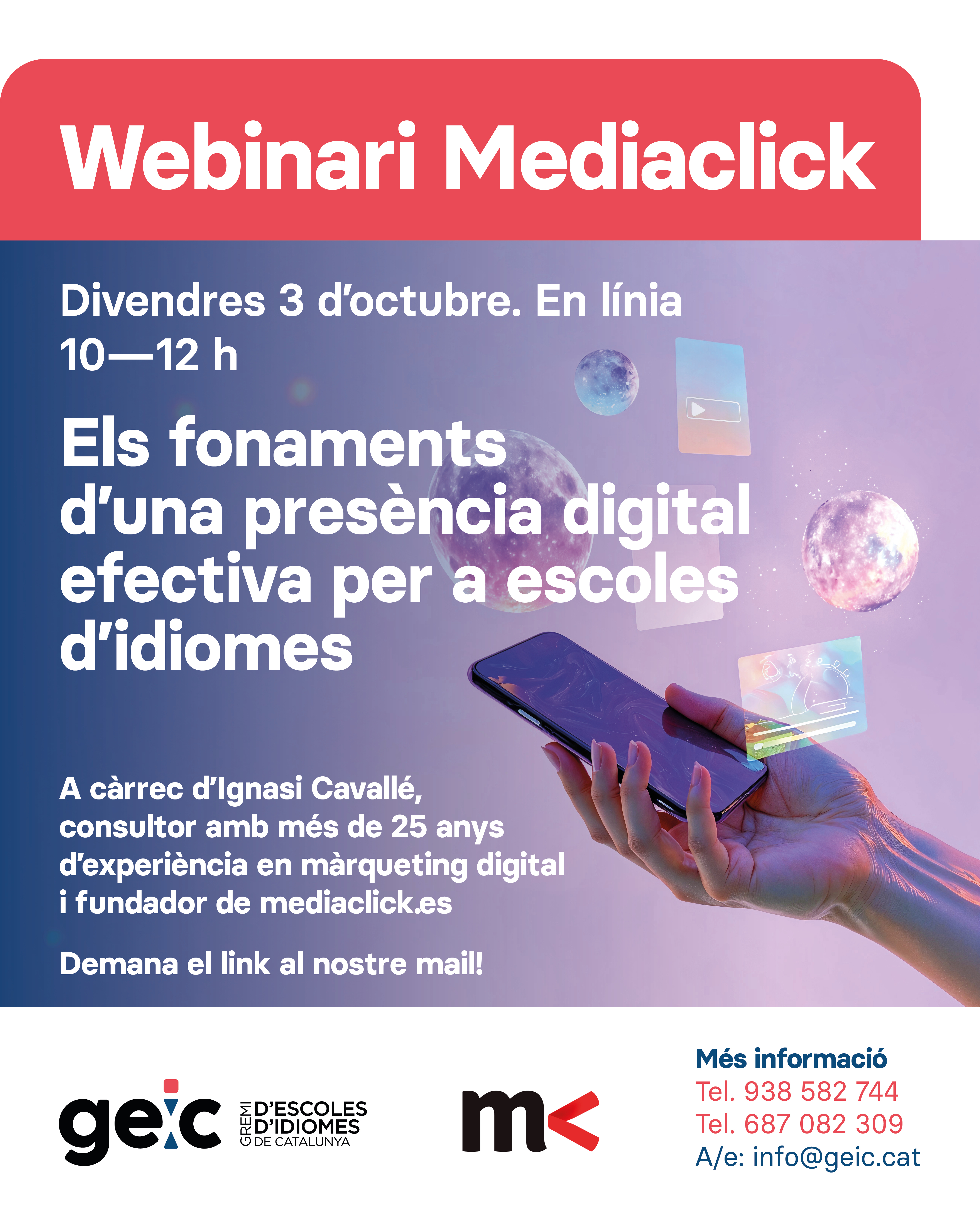 NOVA FORMACIÓ EN LÍNIA: ELS FONAMENTS D'UNA PRESÈNCIA DIGITAL EFECTIVA PER A LES ESCOLES D'IDIOMES