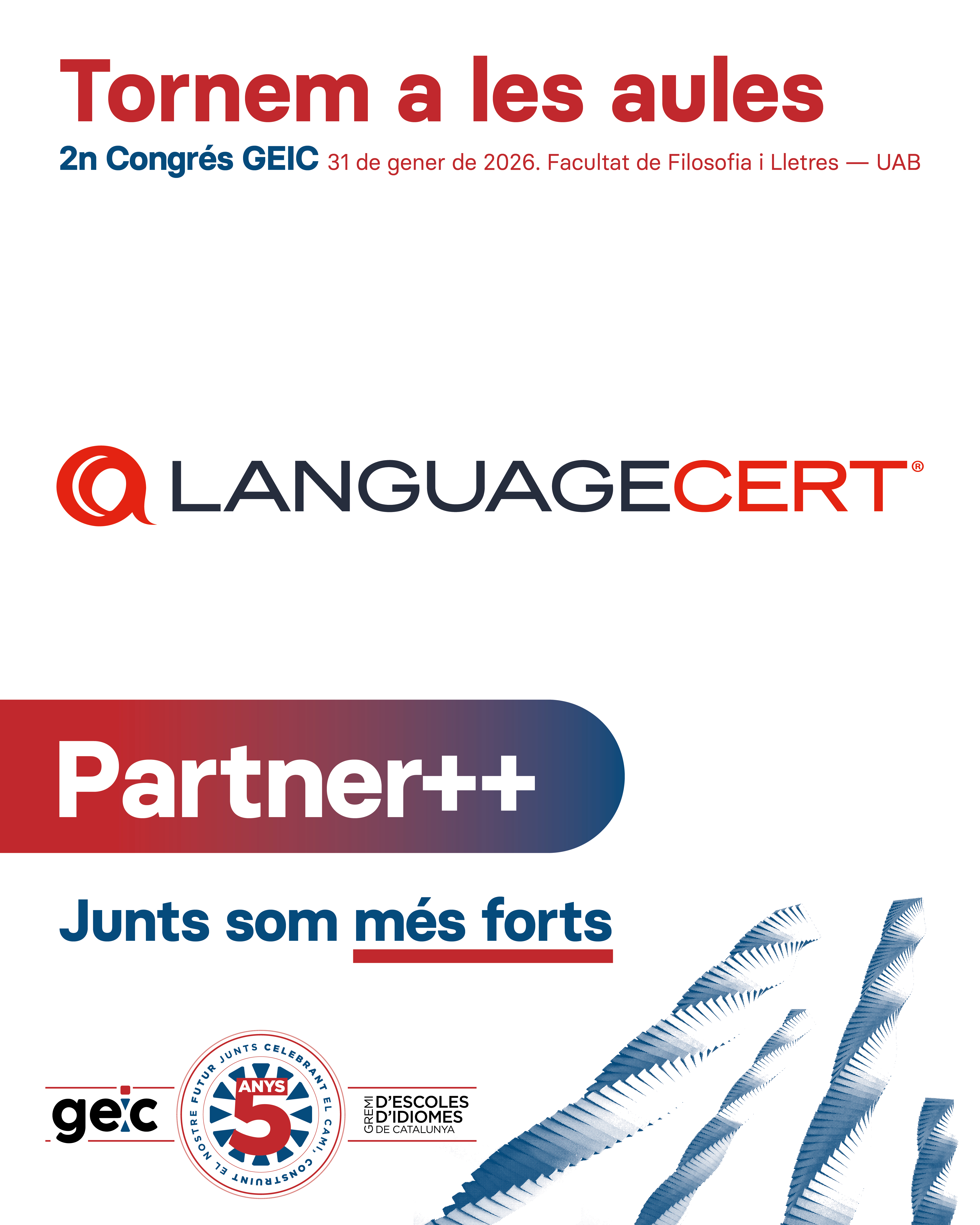Descubreix el 2n Congrés del GEIC! Gràcies als nostres aliats! Language Cert