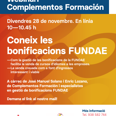 Sessió Informativa: La Formació FUNDAE i la venda creuada com a font d'ingressos.