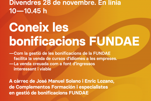 Webinar Informactiu: La Formació FUNDAE i la venda creuada com a font d'ingressos.